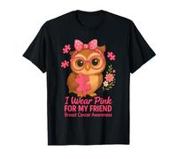 Sensibilisation au Cancer du Sein Je Porte du Rose pour Mon ami, bébé Hibou T-Shirt