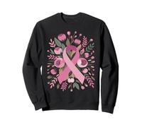 Sensibilisation au Cancer du Sein Motif de Ruban Floral Boho Sweatshirt