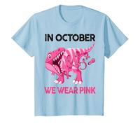 Sensibilisation au Cancer du Sein - Octobre - Rose - Bébé garçon T-Shirt, Enfant, Bleu Céleste, 8 Ans