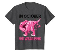 Sensibilisation au Cancer du Sein - Octobre - Rose - Bébé garçon T-Shirt, Enfant, Chiné Foncé, 8 Ans