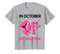 Sensibilisation au Cancer du Sein - Octobre - Rose - Bébé garçon T-Shirt, Enfant, Gris Chiné, 8 Ans