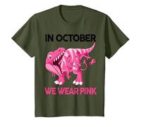 Sensibilisation au Cancer du Sein - Octobre - Rose - Bébé garçon T-Shirt, Enfant, Olive, 2 Ans