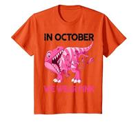 Sensibilisation au Cancer du Sein - Octobre - Rose - Bébé garçon T-Shirt, Enfant, Orange, 8 Ans