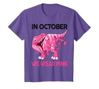 Sensibilisation au Cancer du Sein - Octobre - Rose - Bébé garçon T-Shirt, Enfant, Violet Chiné, 8 Ans