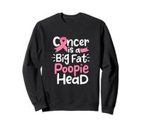Sensibilisation au Cancer du Sein Poopie Head Rose Octobre Lutte Chimio Sweatshirt