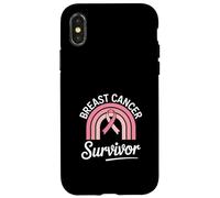Sensibilisation au Cancer du Sein Survivant au Cancer du Sein Arc-en-Ciel Coque pour iPhone X/XS