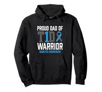 Sensibilisation au diabète de Type 1 T1D Dad of Warrior Type 1 Diabétique Sweat à Capuche