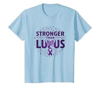 Sensibilisation au Lupus pour Les Femmes : Plus Fort Que Le Lupus T-Shirt, Enfant, Bleu Céleste, 2 Ans