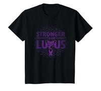 Sensibilisation au Lupus pour Les Femmes : Plus Fort Que Le Lupus T-Shirt, Enfant, Noir, 2 Ans