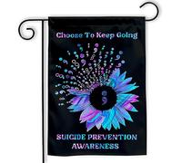 Sensibilisation Au Suicide, Prévention Du Suicide, Turquoise Et Violet Drapeau De Cour 30X45Cm Bannière Double Face Durable Drapeau Pour Fêtes Chambres Ferme