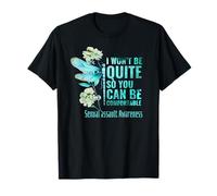 Sensibilisation aux agressions sexuelles Papillon sarcelle Abus sexuels Femmes T-Shirt
