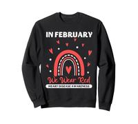 Sensibilisation aux Maladies cardiaques Février Wear Red Heart Rainbow Sweatshirt