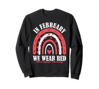 Sensibilisation aux Maladies cardiaques Février Wear Red Heart Rainbow Sweatshirt