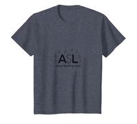 Sensibilisation des sourds : ASL Parle Toujours Fort T-Shirt, Enfant, Bleu Chiné, 12 Ans