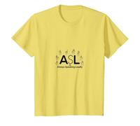 Sensibilisation des sourds : ASL Parle Toujours Fort T-Shirt, Enfant, Citron, 4 Ans