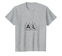 Sensibilisation des sourds : ASL Parle Toujours Fort T-Shirt, Enfant, Gris Chiné, 3 Ans