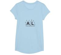 Sensibilisation des sourds : ASL Parle Toujours Fort T-Shirt, Fille, Bleu Céleste, L