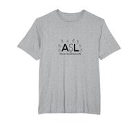 Sensibilisation des sourds : ASL Parle Toujours Fort T-Shirt, Homme Grandes Tailles, Gris Chiné, 2X Tall