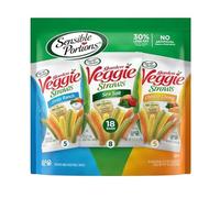 Sensible Portions Veggie Straws Lot de 18 sachets de sel de mer, zesty ranch et cheeste, saveur cheeste, chips sans gluten, snacks individuels, 21,3 g