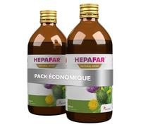 Sensilab Hepafar Drink - Boisson au Chardon-Marie, 2x 500 ml | Thé Vert, Pissenlit, Artichaut, le Manganèse contribue à protéger les Cellules du Stress Oxydatif, 40 Jours