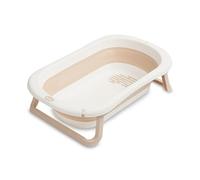 SENSILLO Baignoire Pliable pour Bébé - Baignoire Pliable pour Bébé - Dès La Naissance, 0-24 Mois, 78x49x20.5cm - avec Pieds Antidérapants Et Bouchon de Vidange - Foldi Beige