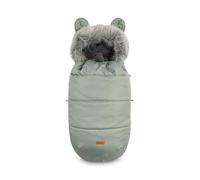 SENSILLO Chancelière Poussette Sierra - Sac de Couchage Chaud et Imperméable pour Poussette et Traîneau - Intérieur Polaire, Peluche Détachable - Design Élégant avec Oreilles - Sauge