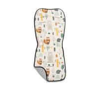 SENSILLO - Coussin de siège pour poussette et landau - insert en coton et tissu minky, 2 côtés, taille universelle, avec ouvertures pour la ceinture - pour l'été et l'hiver - 80x35cm - Monde forestier