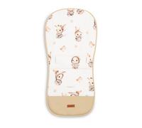 SENSILLO Coussin Universel pour Poussette - Housse de Landau en Mousseline - Insert Universel pour Landau avec Repose-Pieds Imperméable - Tissu Coton et Mousseline - 80 x 40 cm - Lapins Beige