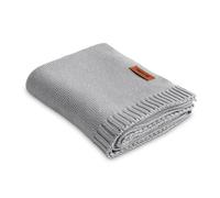 SENSILLO - Couverture Bébé Coton et Bambou - Couverture Doudou Bébé - Couverture Bébé Nouveau-né 80x100 cm - Couverture Légère Tricotée pour Nouveau-né et Bébé - Gris