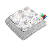 Sensillo - Couverture pour Enfant Minky 75x100 cm, pour Nid, Idée Cadeau Naissance, Confort et Sécurité - 100% Coton + Minky - Très Résistant - Gris - Fleurs