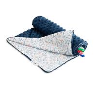 Sensillo - Couverture pour Enfant Minky 75x100 cm, pour Nid, Idée Cadeau Naissance, Confort et Sécurité - 100% Coton + Minky - Très Résistant - Bleu Marine
