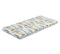 Sensillo Matelas bébé 120 x 60 cm - Matelas de voyage - Pliable et compact - 5 cm de mousse de polyuréthane épaisse - Housse en coton amovible et lavable - Sac de transport - Renard et lapin