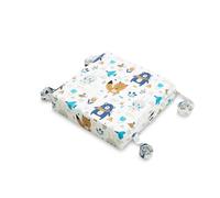 SENSILLO Rehausseur Chaise Enfant - Coussin de Chaise Haute avec Liens à Nouer pour Enfants - avec 8 cm de Mousse - Housse Coton Amovible et Lavable - 32 x 32 x 8 cm - avec Motif Amis de la Forêt
