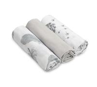 Sensillo - Set de Langes en Mousseline - Carrés de Mousseline - Lange pour Bébé, Garçon et Fille - Lot de 3 - - Sac à Langer Bébé Remboursement - Couches Coton - 70x80 cm - Gris