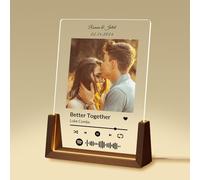 SENSING Cadeau Femme & Homme Personnalisé Cadre Photo en Bois avec Photo & Texte - Idee Cadeau Pour Familles/Amis/Copain & Copine des St-Valentin, Anniversaire, Nole Original - Photo Personnalisable