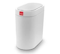 Sensio Home Poubelle étanche à détecteur de mouvement avec couvercle automatique pour chambre à coucher, cuisine, salle de bain, salon, bureau, blanc avec bordure grise 5 l