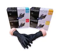 Gant d'examen en nitrile sensiskin noir sans poudre Euromedis - boîte de 100 gants - référence : 127562 - taille : M/8 Noir