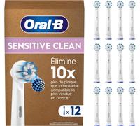 Sensitive Clean Brossettes De Rechange (Pack De 12) Pour Brosse À Dents Électrique Avec Technologie Clean & Care