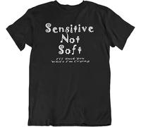 Sensitive Not Soft, I'll Deck You While I'm Crying Blacken's T-Shirt Manches Courtes(Large)