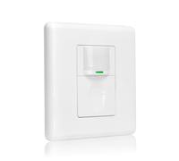SENSKY Détecteur de mouvement intérieur encastré, 3 modes de fonctionnement (présence/absence/fonctionnement manuel), 3 fils avec conducteur zéro, 5 A, monopolaire, ignifuge, pour LED/CFL/ampoules à