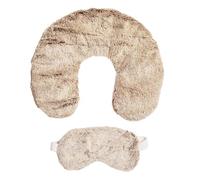 SENSLY Coffret Tour de Cou et Masque Micro-Ondable Confort Marron