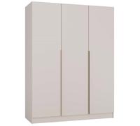 SENSO - Armoire beige cachemire - 3 portes - 150 cm - Poignées dorées - Pour chambre/pièce