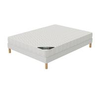 Ensemble Senso Sommier + Matelas 200x200 cm | Hauteur 17cm | Mousse Polyuréthane| Tissu 100% polyester | 8 Pieds | Confort