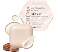 Senso Naturale Huile Corporelle Solide, Crème Hydratante pour Peau Sèche à l'Huile d'Argan et de Jojoba, au Beurre de Karité et à la Vitamine E | 100% Naturelle et Végane