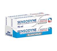 Sensodyne Dentifrice Blanchissant Sensibilité et Gencives, Cliniquement prouvé pour soulager les Dents Sensibles et Gencives avec Action Blancheur, Lot de 4 x 75 ml