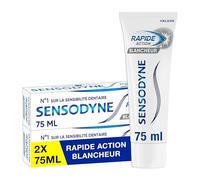 SENSODYNE - Dentifrice Rapide Action Blancheur - Soulagement Rapide & Protection Longue Durée Contre la Sensibilité Dentaire - Aide à Eliminer les Taches Dentaires - Lot de 2 x 75 ml