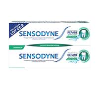 SENSODYNE - Dentifrice Répare & Protège - Réparation En Profondeur des Dents Sensibles - Effet Cliniquement Prouvé pour Soulager la Sensibilité Dentaire - À Base de Novamin - Menthe Fraîche - 2x75 ml