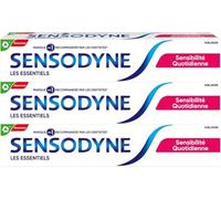 SENSODYNE Dentifrice Sensibilité Quotidienne, Soin d'Hygiène Bucco-dentaire Contre la Sensibilité Dentaire, Tout en Un avec Protection 24/7 Cliniquement Prouvée, Lot de 3 x 75 ml
