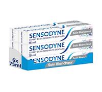 SENSODYNE - Dentifrice Soin Blancheur - Cliniquement Prouvé pour Soulager la Sensibilité Dentaire - Aide à Eliminer les Taches Dentaires Pour des Dents Plus Blanches - 6 x 75 ml