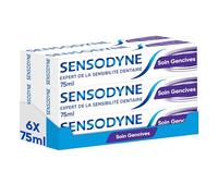 Sensodyne Dentifrice Soin Gencives, Action Sensibilité 24h, Protége les Dents Sensibles et Aide à Maintenir les Gencives Saines, Lot de 6 x 75ml